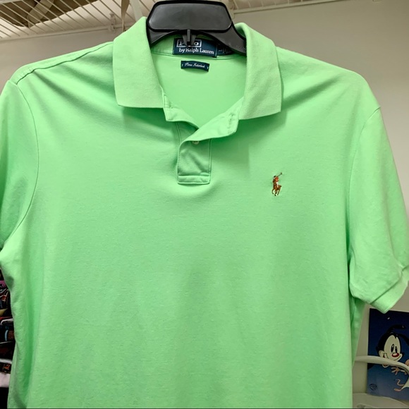 Vintage Ralph Lauren Pima Polo Shirt Green Large - Picture 2 of 5